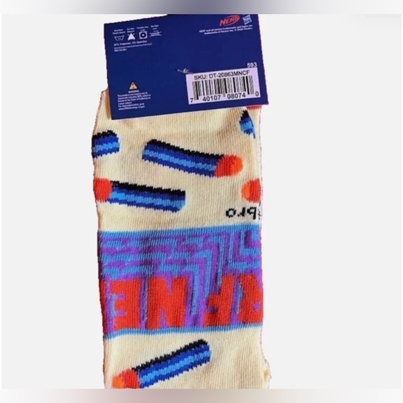 - NWT Nerf Toy Novelty Crew Socks - Picture 6 of 16